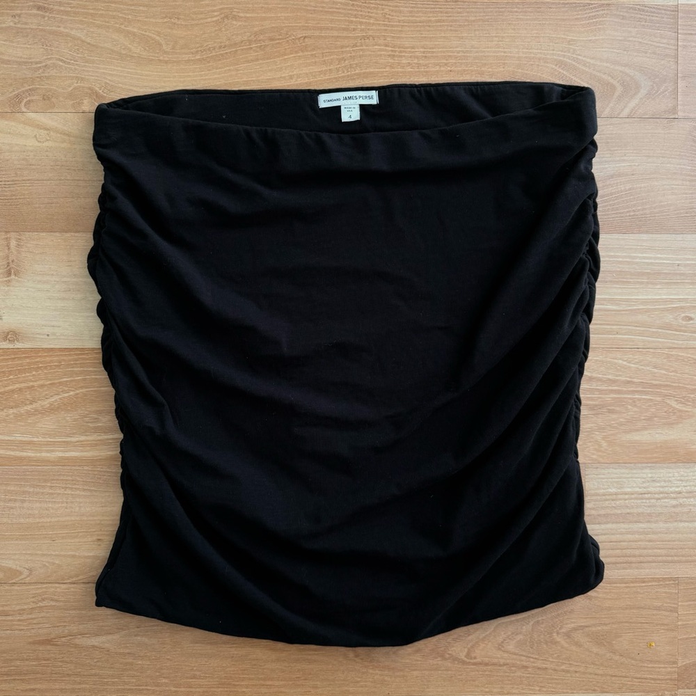 James Perse Ruched Black Mini Skirt Size 4